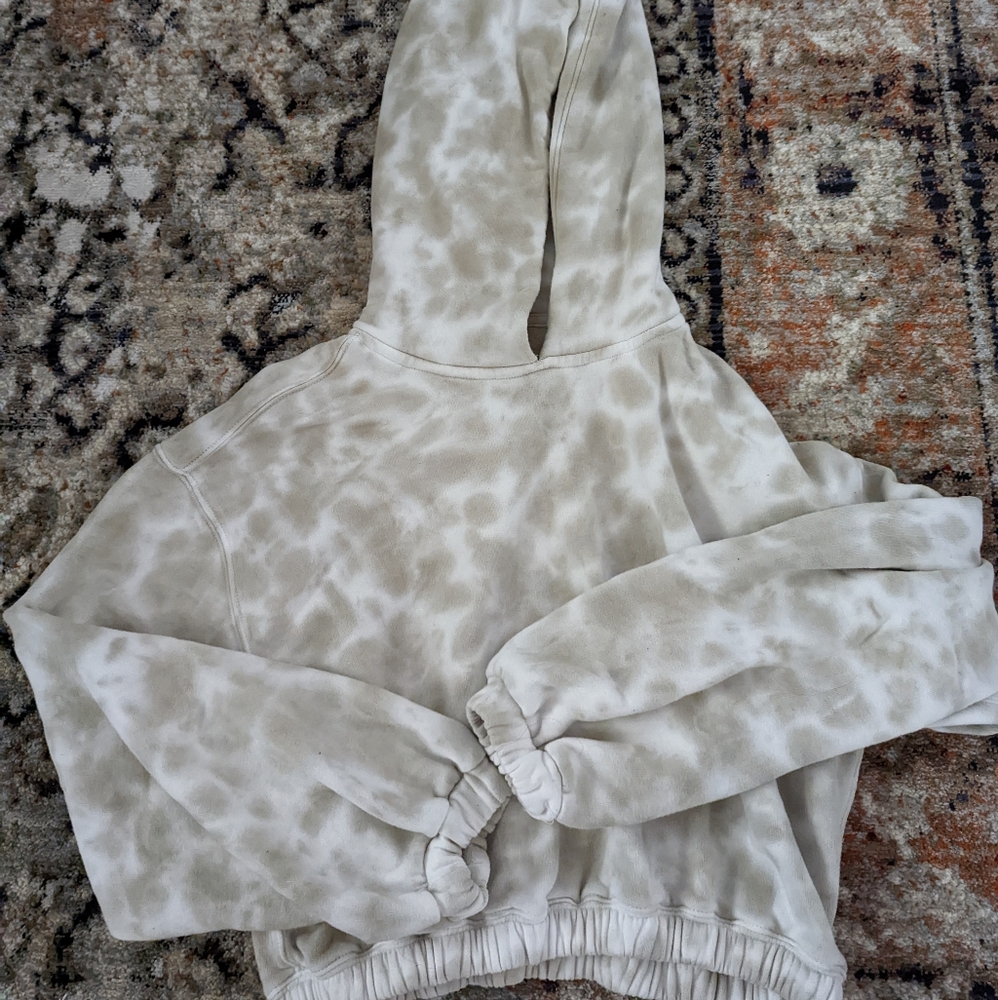 Wash Effect Cinched Fleece Popover Hoodie - Picture 2 of 3